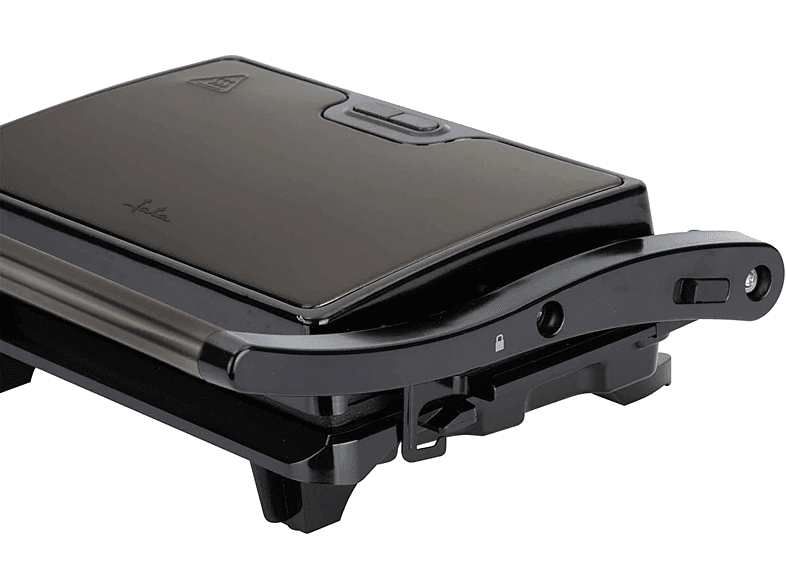 Grill - Jata JEGR1106, 750 W, Tapa superior basculante, Apertura 180º, Negro