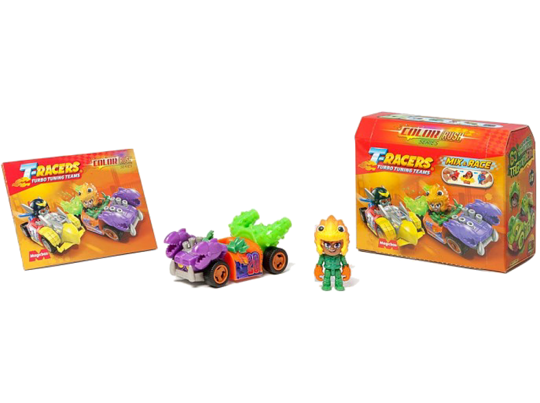 Figura - MagicBox T-Racers - Color Rush Car & Racer, Figura Aleatoria, Multicolor
