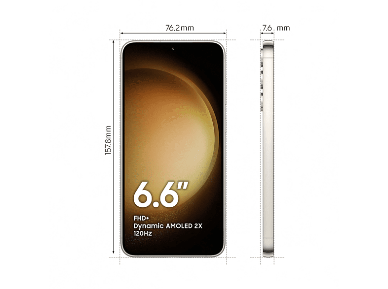 Móvil - Samsung Galaxy S23+ 5G, Cotton White, 512GB, 8GB RAM, 6.6 FHD+, Qualcomm Snapdragon, 4700mAh, Android 13