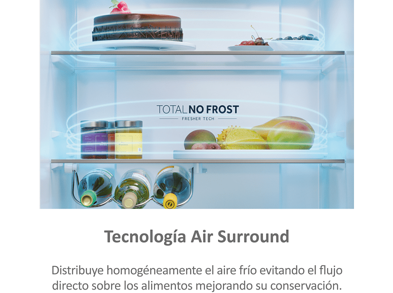 Frigorífico combi - Haier 3D 70 Series 5 HTR5720ENMG, 483 l, Total No Frost, 200.6 cm, Motor Inverter, Humidity Zone, My Zone, Plata