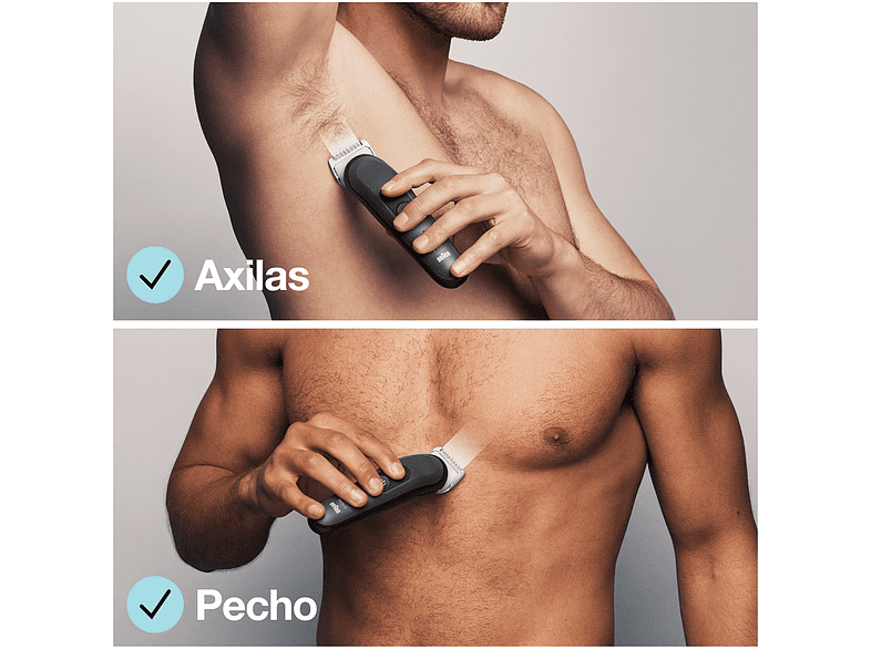 Afeitadora corporal – Braun 3 BG3340, Para hombres, Peine para zonas sensibles, Negro