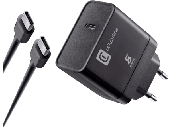 Cargador - Cellular Line ACHSMKITC2C45WK, USB - C, Universal, 100 cm, Negro