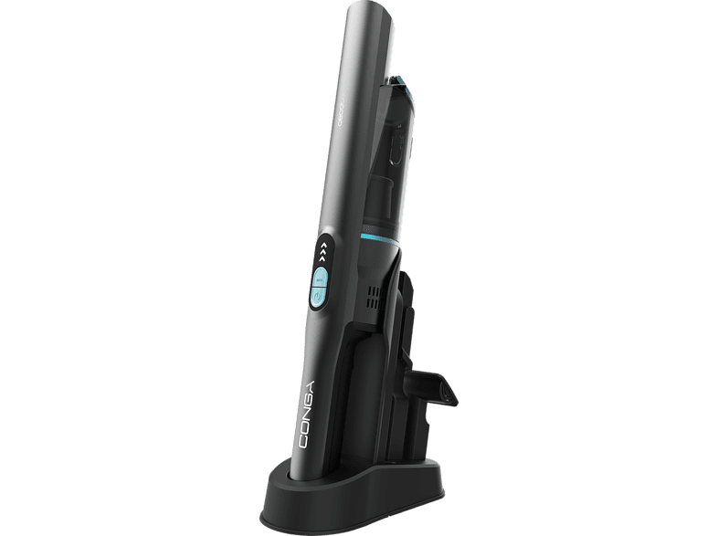 Aspirador escoba - Cecotec Conga Rockstar Micro+ Turbo, 210 W, 20 kPa, 40 min, 2 en 1, Accesorio motorizado tapicería, Base de carga, Negro