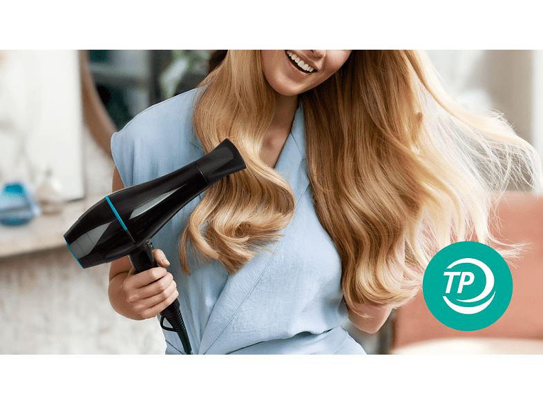 Secador - Philips DryCare Pro BHD272/00, 2100 W, Motor de AC, ThermoProtect, Cuidado iónico, Negro