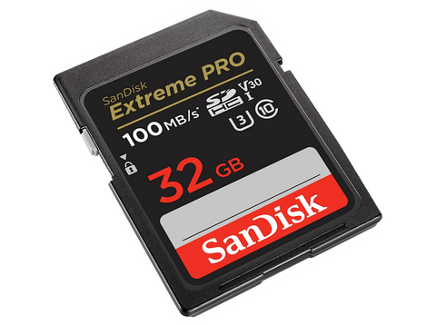 Tarjeta SDHC - SanDisk Extreme PRO, 32 GB, Hasta 100 MB/s lectura, U3, V30, Clase 10, Vídeo 4K UHD, Negro