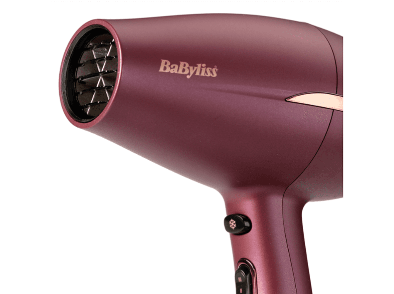 Secador - Babyliss 5753PE, 2200 W, 2 Velocidades, 3 Temperaturas, Filtro removible, Burdeos