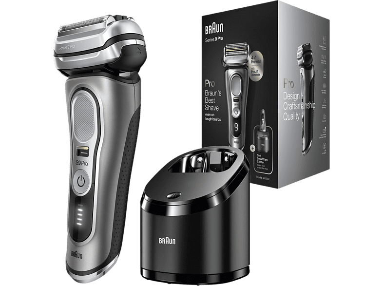 Afeitadora - Braun Series 9 Pro 9465cc, Eléctrica, 60 min, Centro de limpieza, Recortadora ProLift, Negro