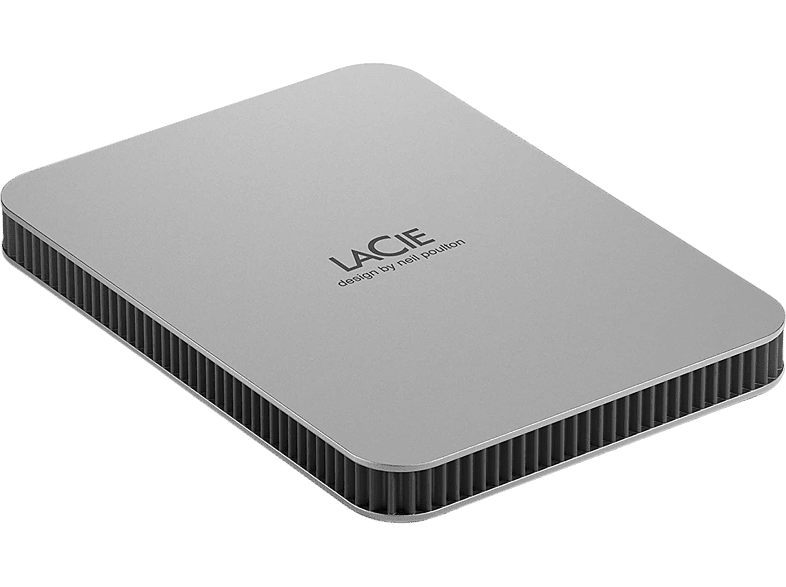 Disco duro externo 5 TB - LaCie Mobile Drive V2 STLP5000400, USB-C, 130 MB/s, Plateado lunar