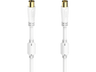 Cable de antena - Hama 00205245, 0.75 m, Triple Blindaje, Chapado en oro, Coaxial, Blanco