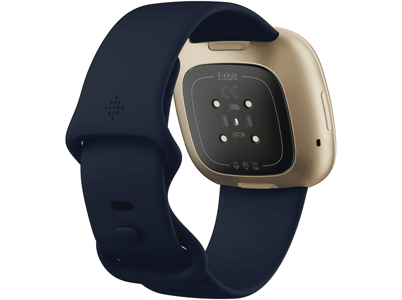 Smartwatch - Fitbit Versa 3, Azul, Funciones de salud avanzadas, GPS, Frecuencia cardiaca, + 6 días batería