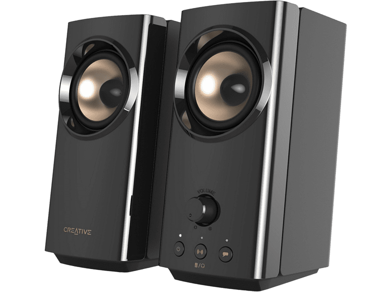 Altavoces para PC - Creative T60, Bluetooth, Hasta 60 W, Audio USB-C, Sound Blaster, Negro