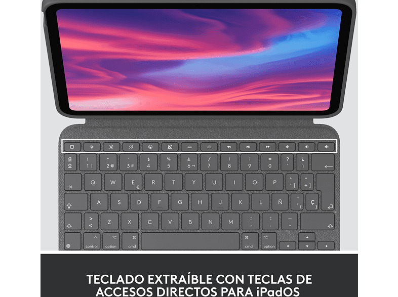 Funda con teclado - Logitech Combo Touch para iPad (10.ª generación), Teclado retroiluminado
