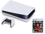 Consola - Sony PlayStation 5 Standard, 825 GB, 4K, 1 Mando, Chasis C, Blanco + Juego PS5 F1 2023