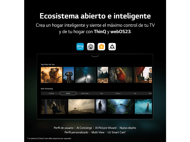 TV QNED 65 - LG 65QNED826RE, UHD 4K, Inteligente α7  4K Gen6, Smart TV, DVB-T2 (H.265), Grafito