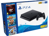 Consola - Sony PS4, 500 GB, Negro + Gran Turismo Sport + Tadeo Jones: La Tabla Esmeralda + Ratchet & Clank