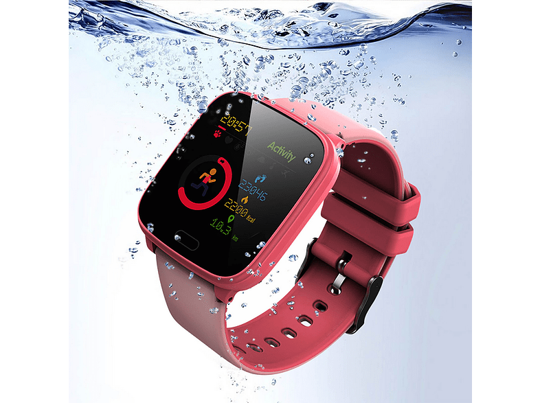 Smartwatch - Forever iGo JW-100, Para niños, 7 días, IP68, Bluetooth, ABS y plástico, Rosa