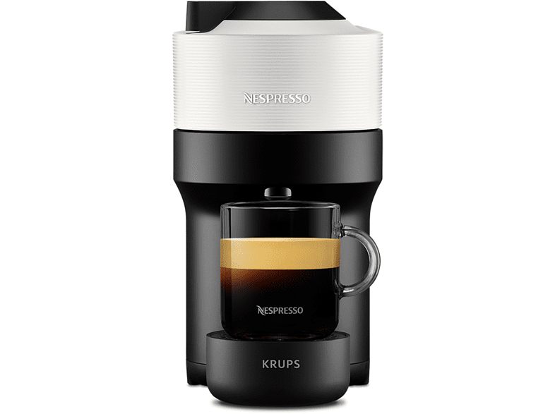 Cafetera de cápsulas - Nespresso® Krups Vertuo Pop XN920110, 1500 W,  0.56 L, Tecnología Centrifusion, Wi-Fi, Coconut White