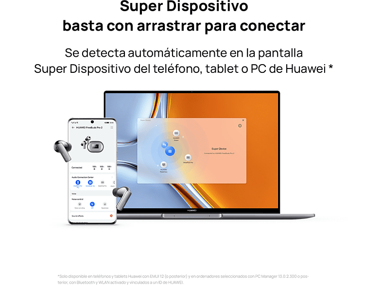 Auriculares True wirless -  Huawei FreeBuds Pro 2, De botón, Cancelación de ruido inteligente, + Estuche de carga, Azul