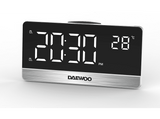 Radio despertador - Daewoo DCR-570, FM, LED grande, Alarma dual, 10 presintonías, Plata