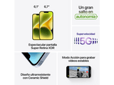 APPLE iPhone 14 Plus, Amarillo, 128 GB, 5G, 6.7  Pantalla Super Retina XDR, Chip A15 Bionic, iOS
