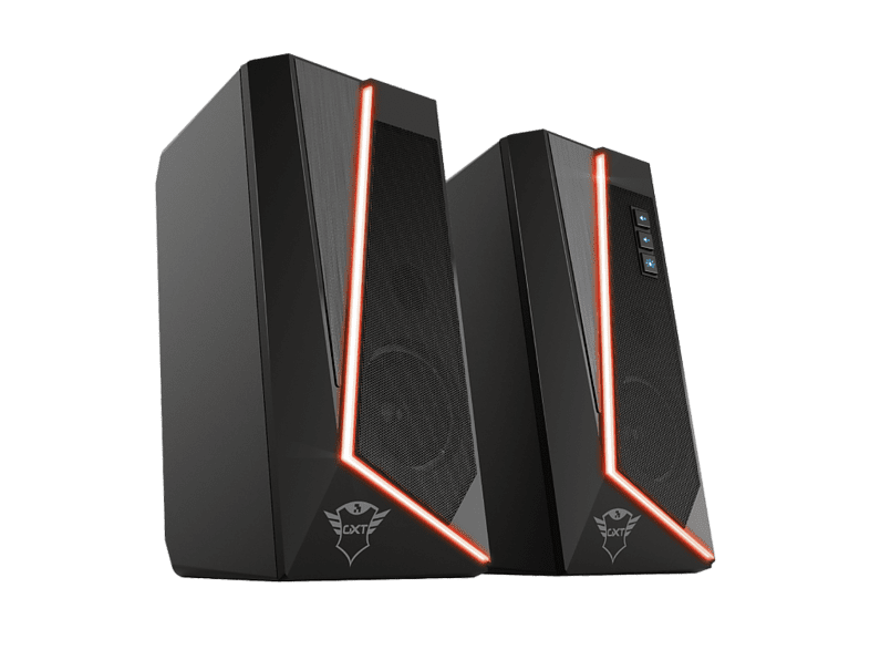 Altavoces para PC - Trust GXT 609 Zoxa, RGB de 6 modos, 12W RMS, 2 unidades, Negro
