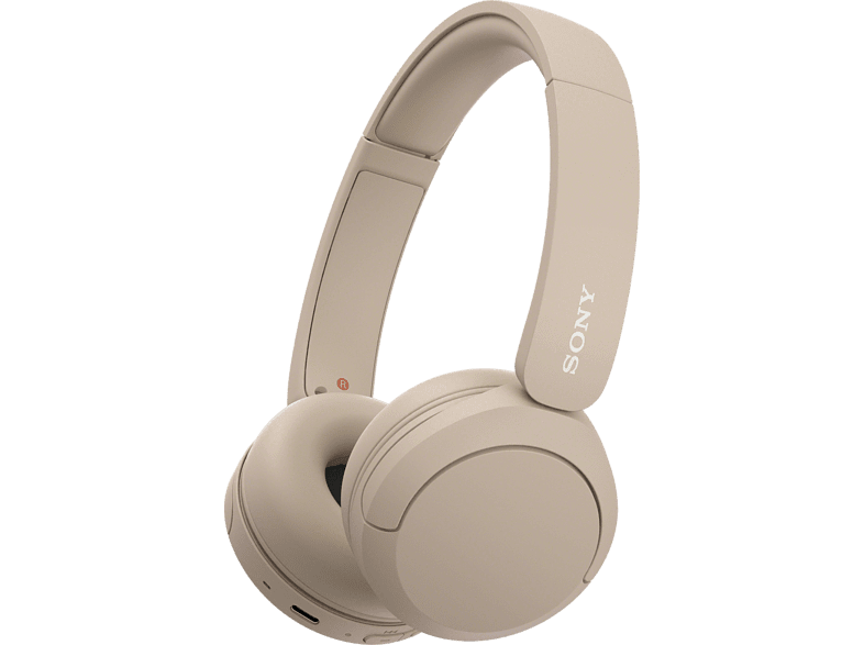 Auriculares inalámbricos - Sony WH-CH520, Bluetooth, 50 horas de autonomía, Carga rápida, 360 Audio, Conexión multipunto, Cascos estilo diadema, Beige