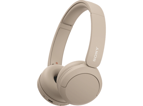 Auriculares inalámbricos - Sony WH-CH520, Bluetooth, 50 horas de autonomía, Carga rápida, 360 Audio, Conexión multipunto, Cascos estilo diadema, Beige