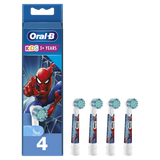 Recambio para cepillo dental - Oral-B Kids, Pack de 4, Compatible con Oral-B Kids, Diseño Spiderman, Blanco