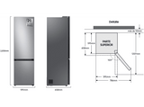 Frigorífico combi -  Samsung BESPOKE SMART AI RB38C7B6BS9/EF, Twin Cooling Plus, 200 cm, 387l, No Frost, Metal Cooling, WiFi, Inox