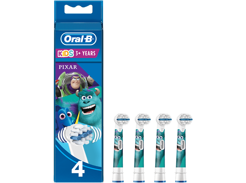Recambio para cepillo dental - Oral-B Kids, con Los Personajes De Lo mejor de Disney Pixar, 4 Unidades, blanco