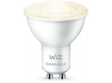 Bombilla inteligente - Wiz GU10, 50W, Luz blanca cálida regulable, Wifi y Bluetooth, Control por voz
