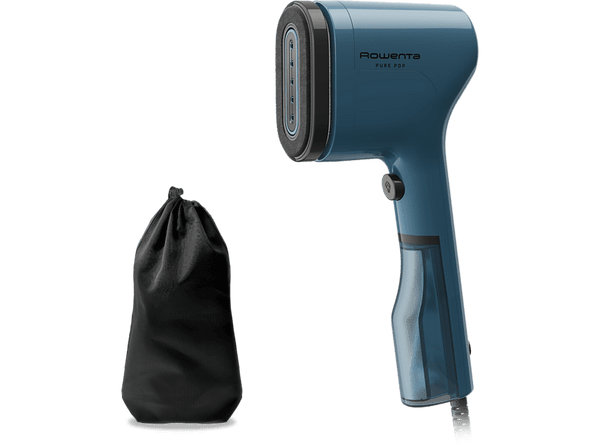 Cepillo de vapor - Rowenta Pure Pop DR2020D1, 1300 W, Salida vapor 20 g/min, 70 ml, Calentamiento 15 s., Elimina pelusas, arrugas y purifica, Azul