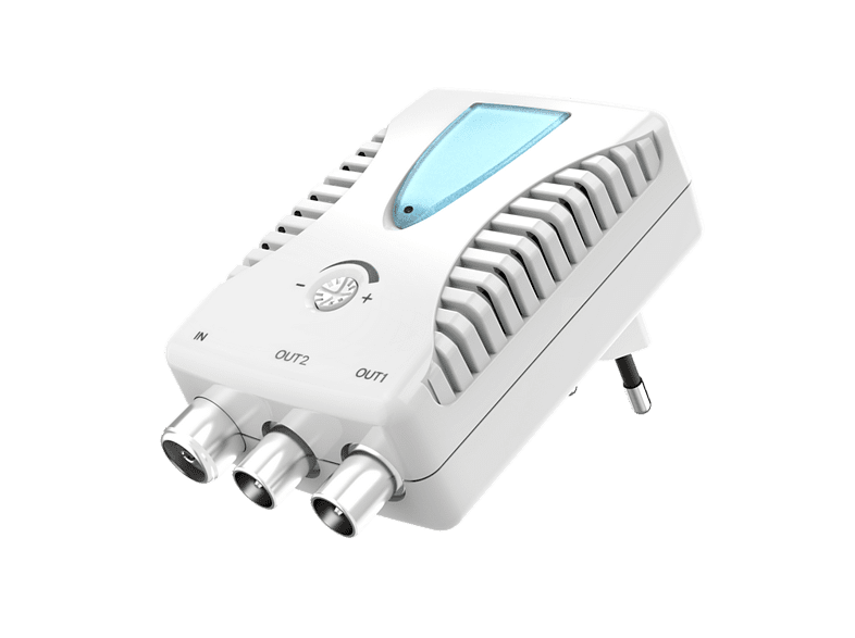 Amplificador antena - Hama 00205228, Para conectar dos receptores, 13 dB, 40 - 862 MHz, Blanco