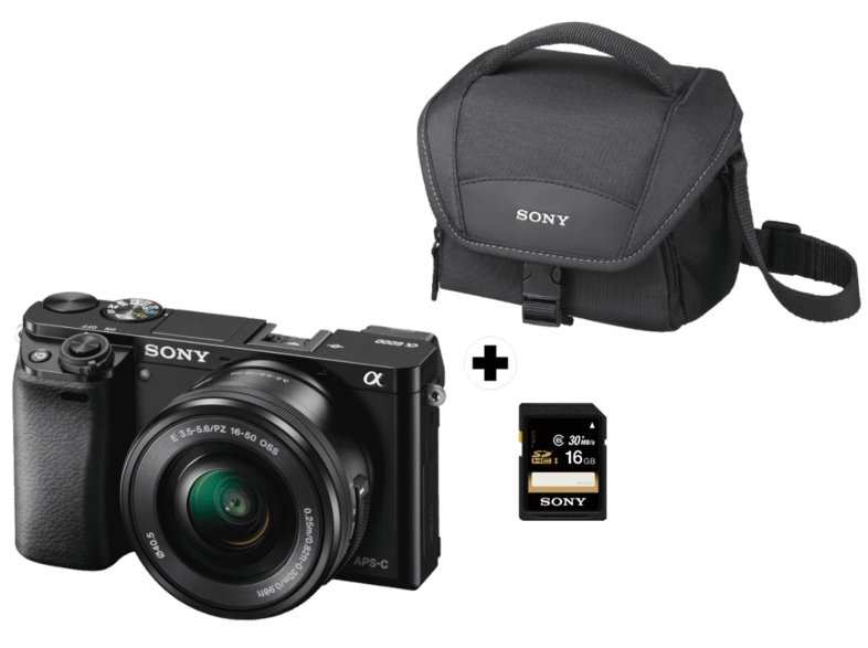 Pack Cámara EVIL - Sony A6000, 24.3 MP, Full HD, WiFi, Negro + E PZ 16-50 mm f/3.5-5.6 OSS