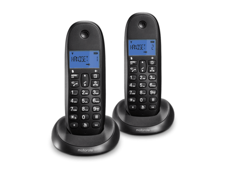 Teléfono - Motorola C1002 DUO, manos libres, timbre polifonico, negro