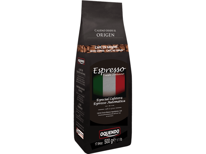 Café en grano - Oquendo Espresso Natural, Tueste italiano, 500 gr
