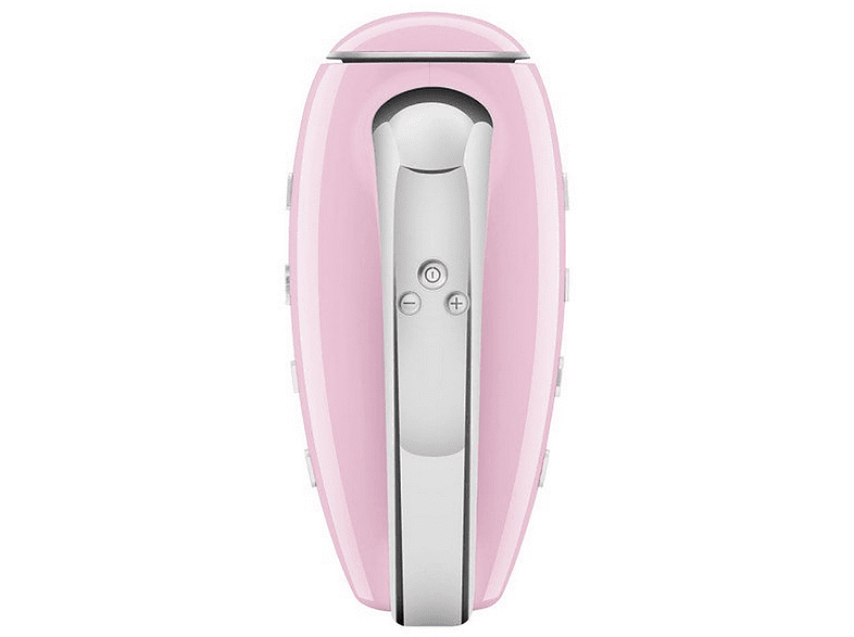 Batidora de mano - Smeg HMF01PKEU 50' Style, Eléctrica, 250 W, 9 Velocidades, Función turbo, LED, Rosa