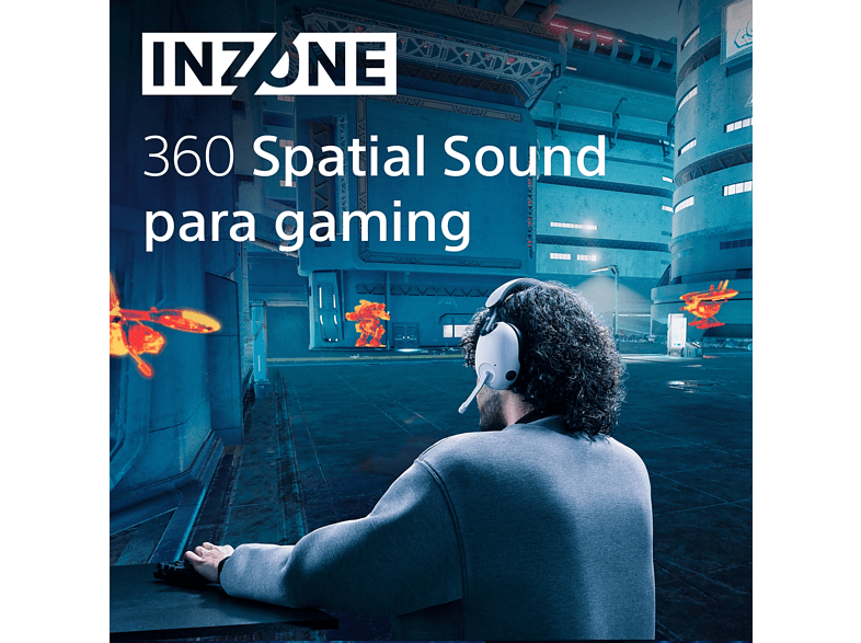 Auriculares gaming - Sony INZONE H9 + Tarjeta PlayStation 20€, Noise Cancelling, Inalámbricos, Sonido espacial 360, 32 horas, Micrófono, PC / PS5