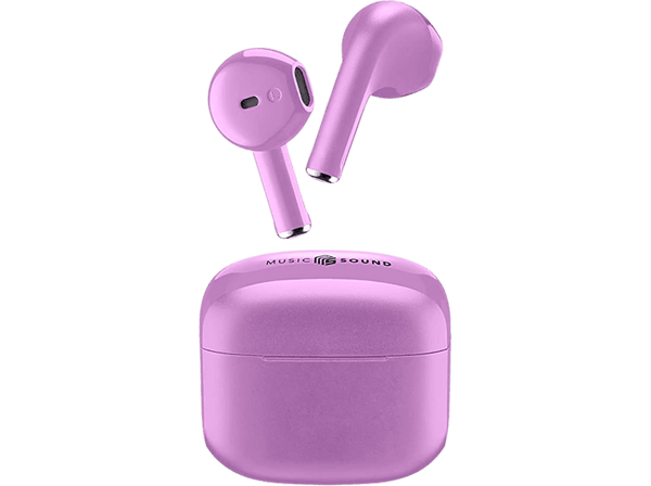Auriculares True Wireless - Music Sound BTMSTWSSWAGUV, De cápsula, Bluetooth,  Autonomía de hasta 20 h, Violeta