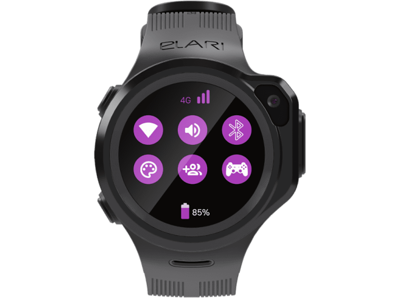 Smartwatch - Elari KidPhone 4GR, Para niños, 1.3, 48 horas, 2G, Bluetooth, IP67, Wi-Fi, GPS, Negro