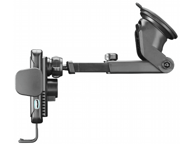 Soporte de móvil para coche - CellularLine Hug Dual Pro, Carga inalámbrica, Ventosa, Universal, Negro