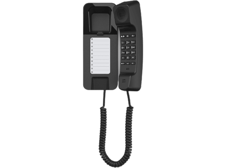 Teléfono - Gigaset Desk 200, Análogo, Compatible con ayudas auditivas, Para pared o mesa, Rellamada, Negro