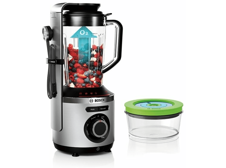Batidora de vaso - Bosch MMBV622M, 1000W, 1.5 litros, Negro. Acero inoxidable
