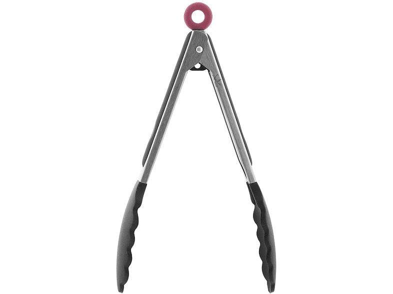 Pinzas de cocina - Jata AC35, Acero inoxidable/ Silicona, Resistente 240º C, Negro