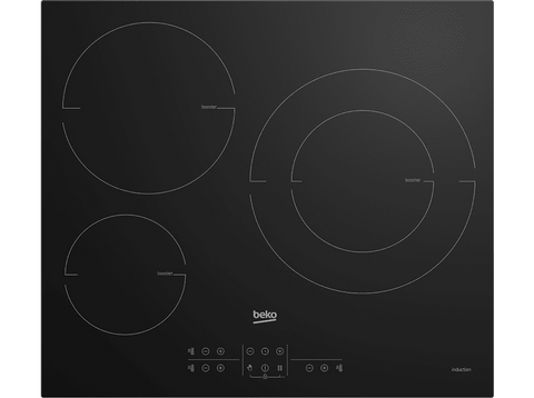 Encimera - Beko HIIS63206M, Eléctrica, Inducción, 3 zonas, Negro
