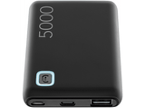 Powerbank - Cellular Line PBESSENCE5000K, 5000 mAh, Universal, 12 W, USB-A / USB-C / MicroUSB, Negro