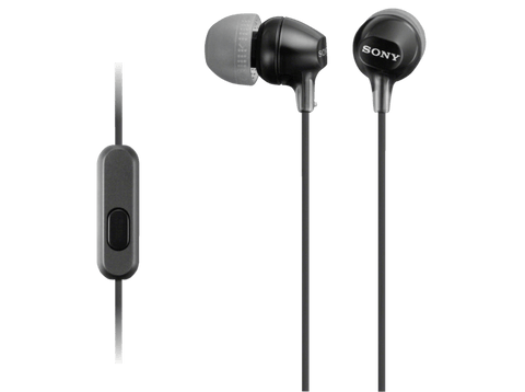 Auriculares botón - Sony MDR-EX15APB, Negro, iman de neodimio, Especial Android