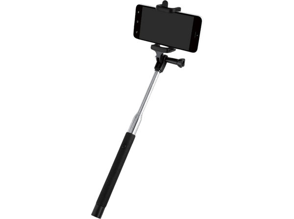 Palo Selfie - ISY ISW-1001, Bluetooth, Universal, Ampliable de 23.4 cm - 110 cm, Negro y plata