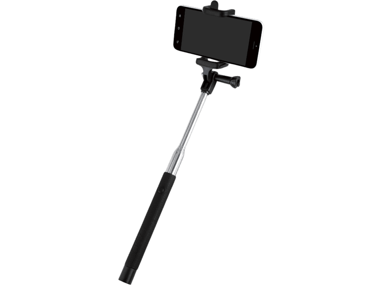 Palo Selfie - ISY ISW-1001, Bluetooth, Universal, Ampliable de 23.4 cm - 110 cm, Negro y plata