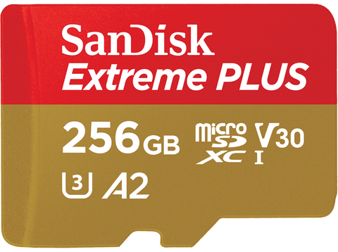 Tarjeta Micro SDXC - SanDisk Extreme PLUS, 256 GB, Lectura hasta 200 MB/s, UHS-I, U3, C10, A2, V30, Multicolor